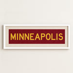 Framed Minneapolis Maroon Bus Scroll - Tejas Country Club