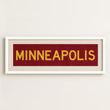 Framed Minneapolis Maroon Bus Scroll - Tejas Country Club
