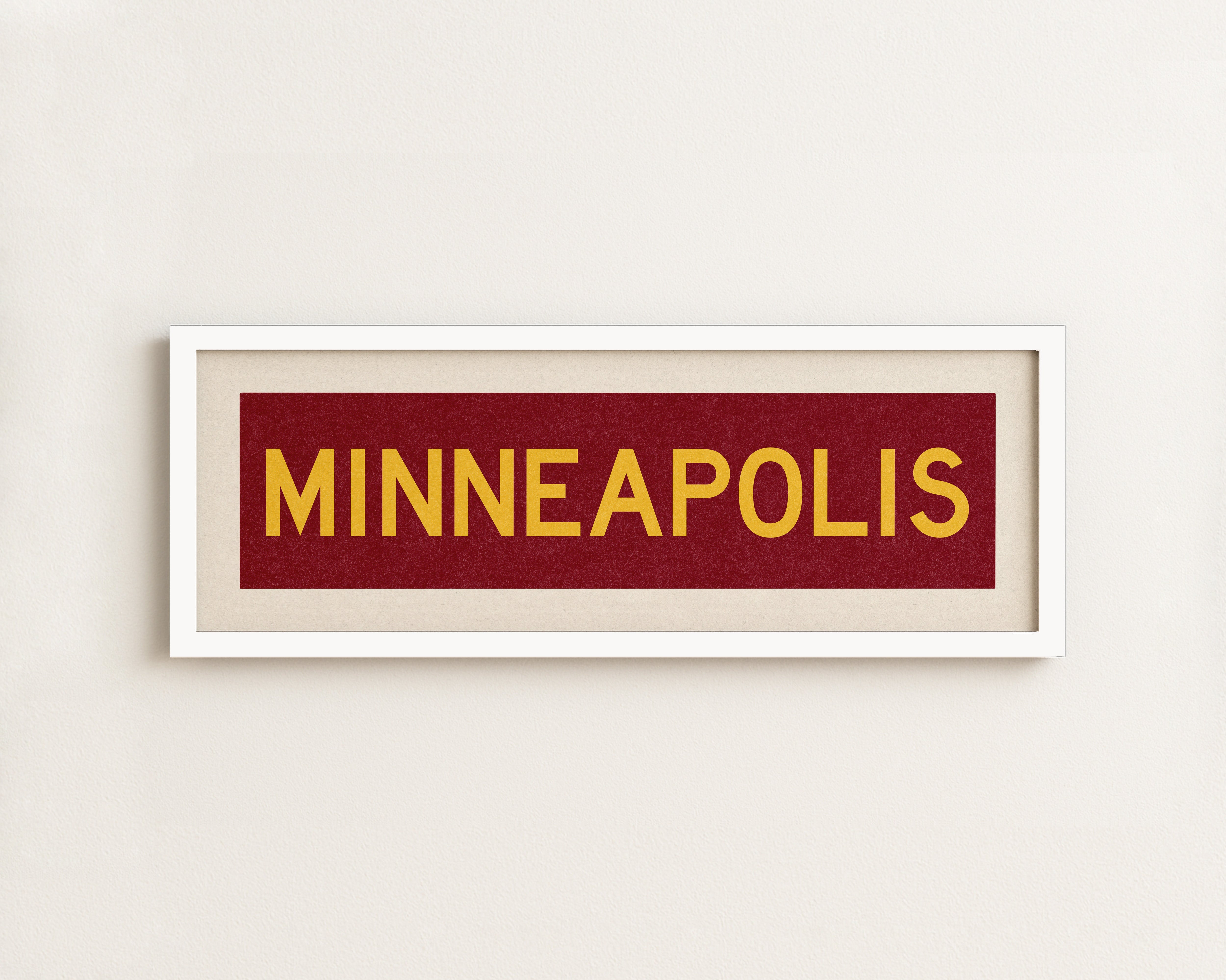 Framed Minneapolis Maroon Bus Scroll - Tejas Country Club
