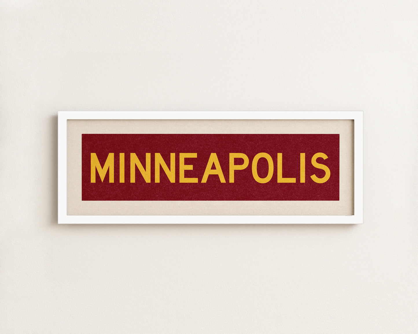 Framed Minneapolis Maroon Bus Scroll