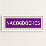 Framed Nacogdoches Purple and White Bus Scroll - Tejas Country Club