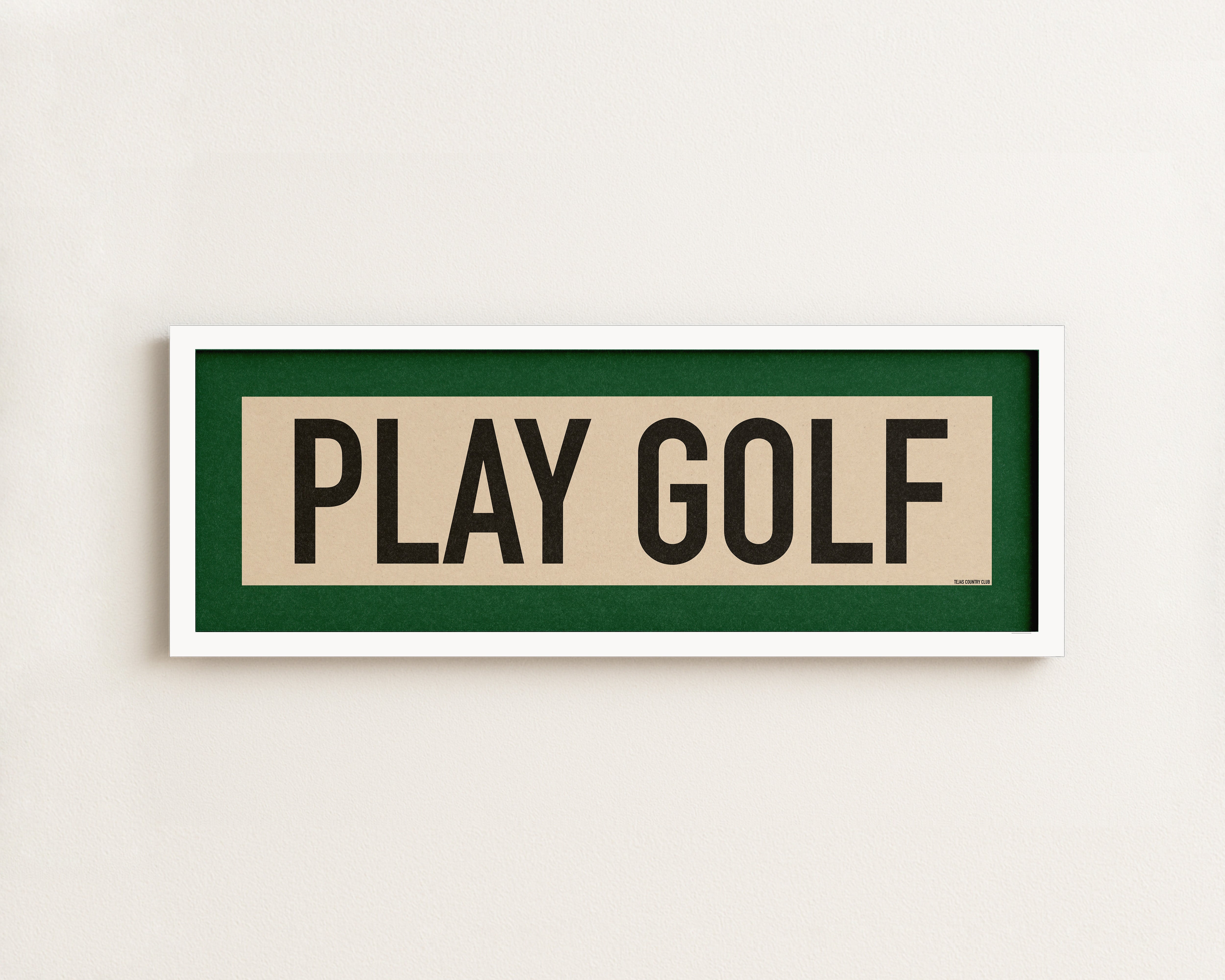 Framed Play Golf Art Scroll Sign - Tejas Country Club
