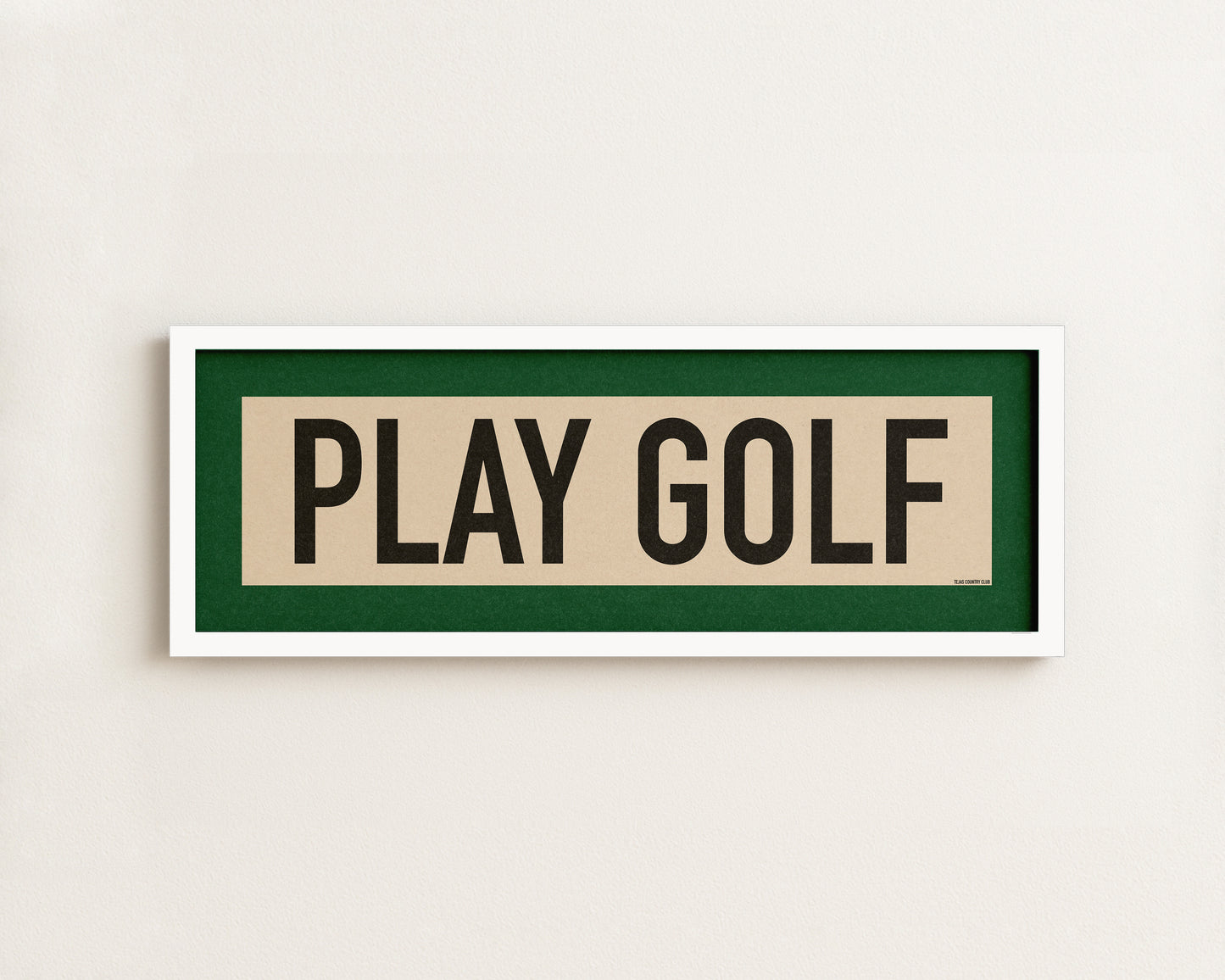 Framed Play Golf Art Scroll Sign