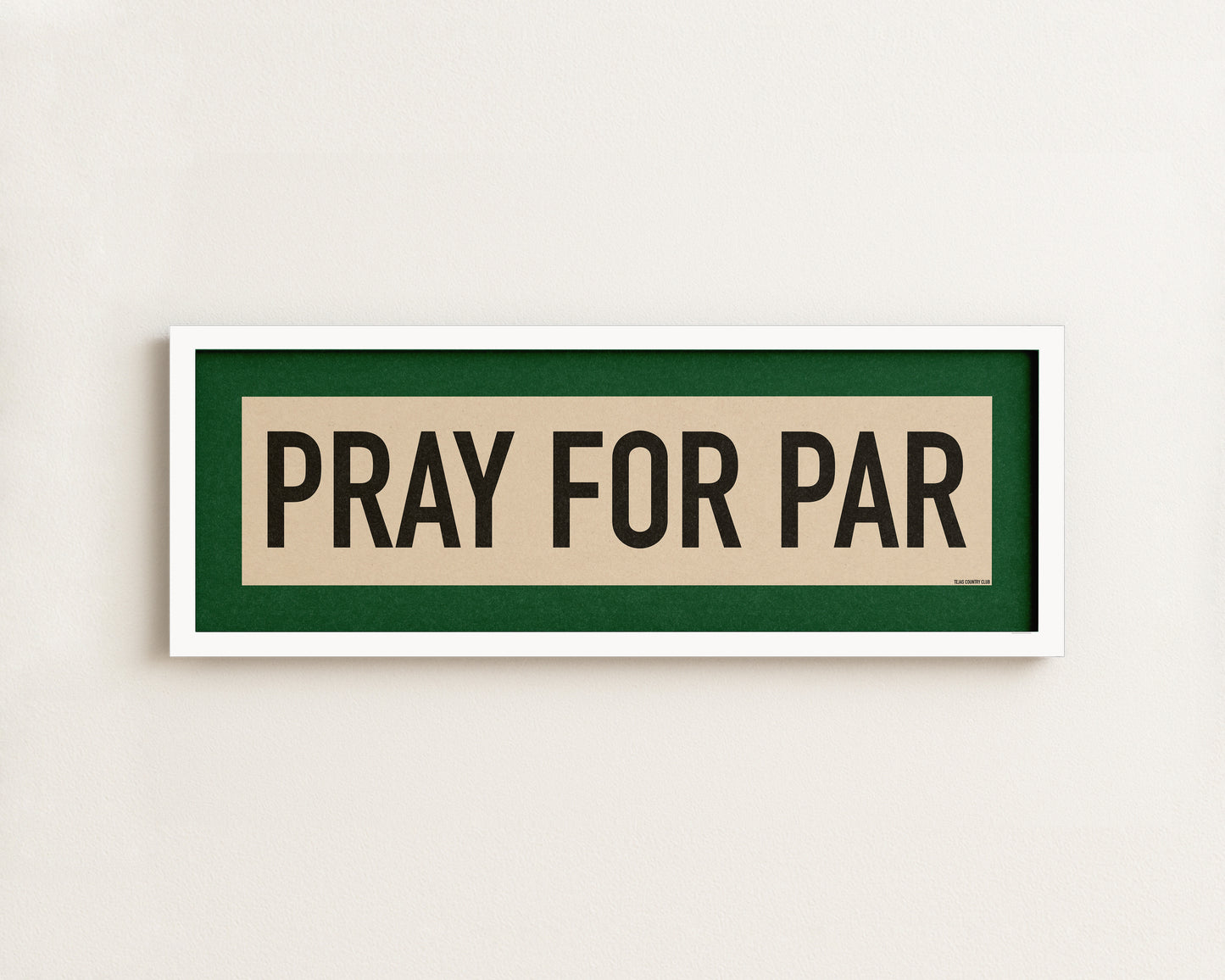 Framed Pray For Par Golf Art Scroll Sign
