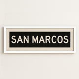 Framed San Marcos Texas Bus Scroll - Tejas Country Club