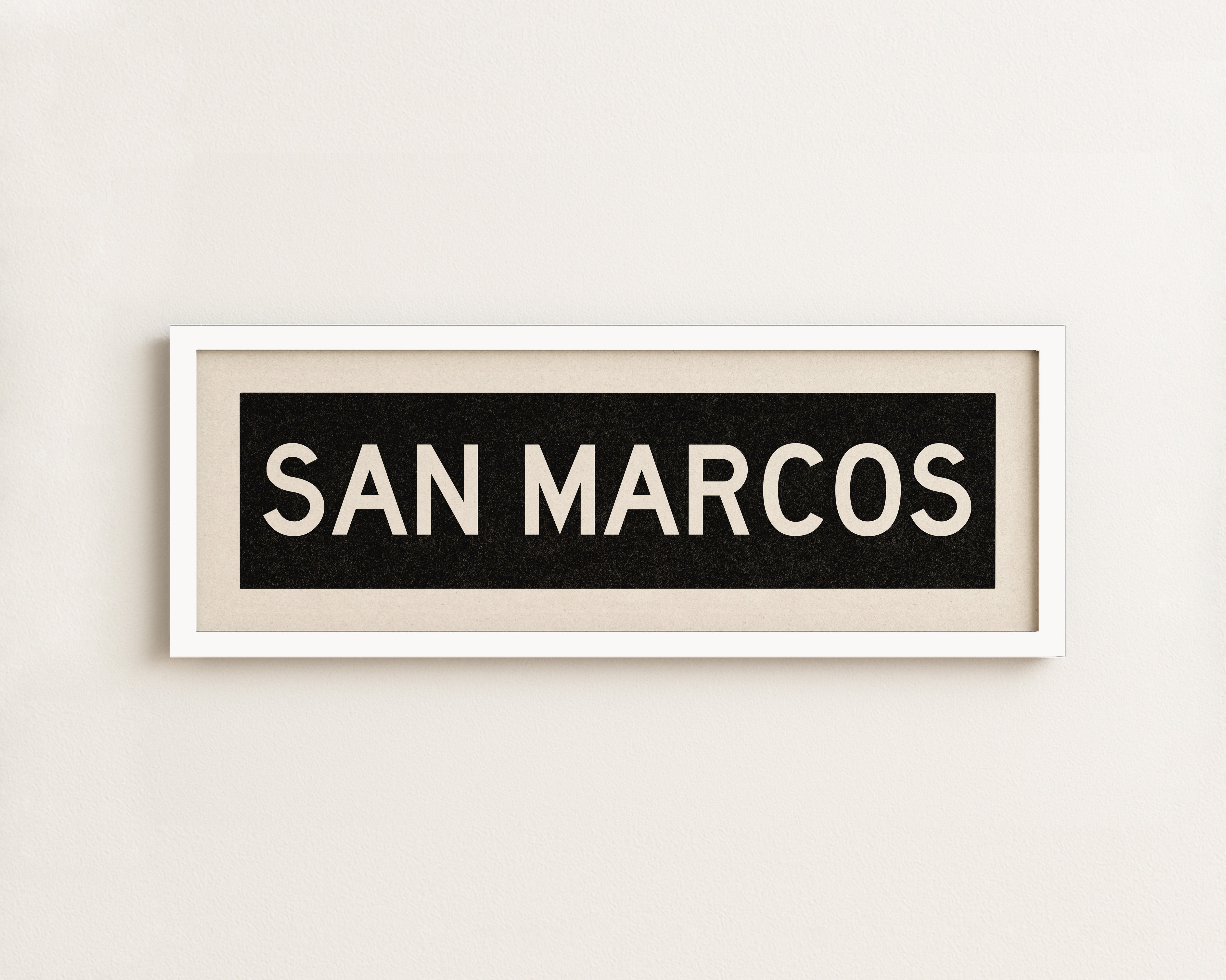 Framed San Marcos Texas Bus Scroll - Tejas Country Club