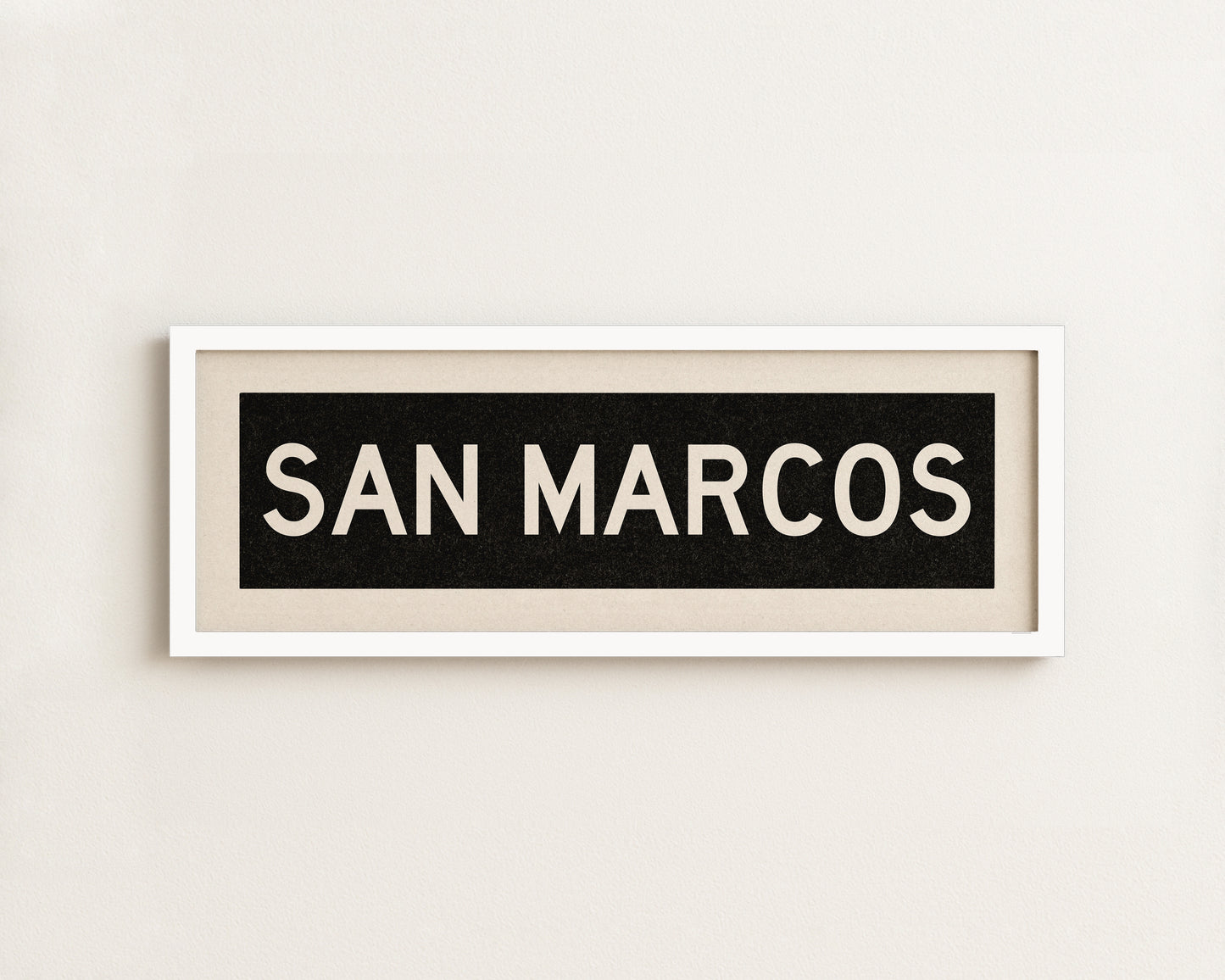 Framed San Marcos Texas Bus Scroll