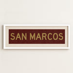 Framed San Marcos Maroon and Gold Bus Scroll - Tejas Country Club