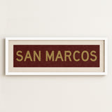 Framed San Marcos Maroon and Gold Bus Scroll - Tejas Country Club