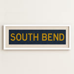 Framed South Bend Navy and Gold Bus Scroll - Tejas Country Club