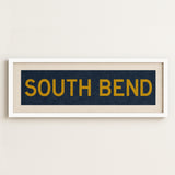 Framed South Bend Navy and Gold Bus Scroll - Tejas Country Club
