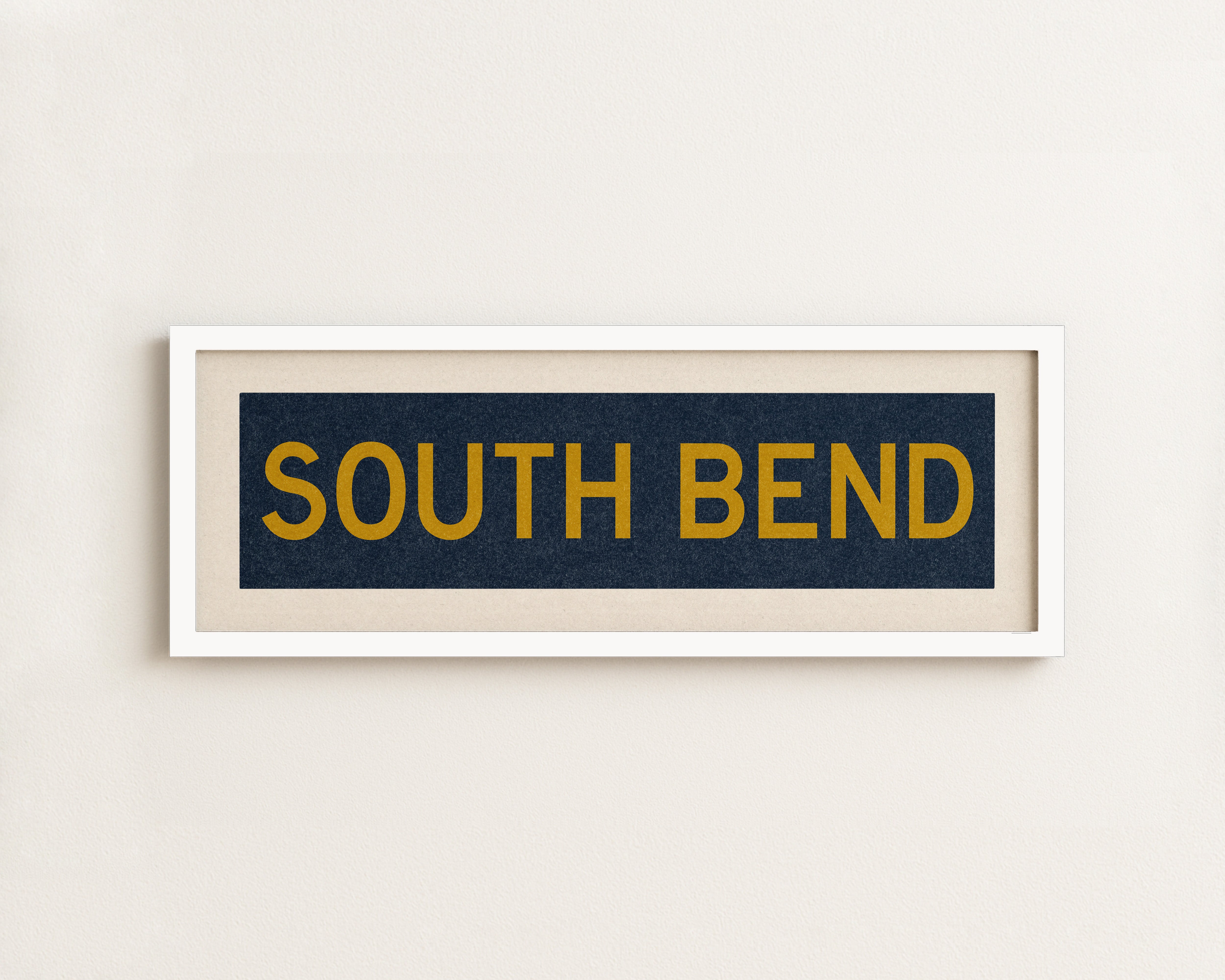 Framed South Bend Navy and Gold Bus Scroll - Tejas Country Club