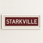 Framed Starkville Maroon Bus Scroll - Tejas Country Club