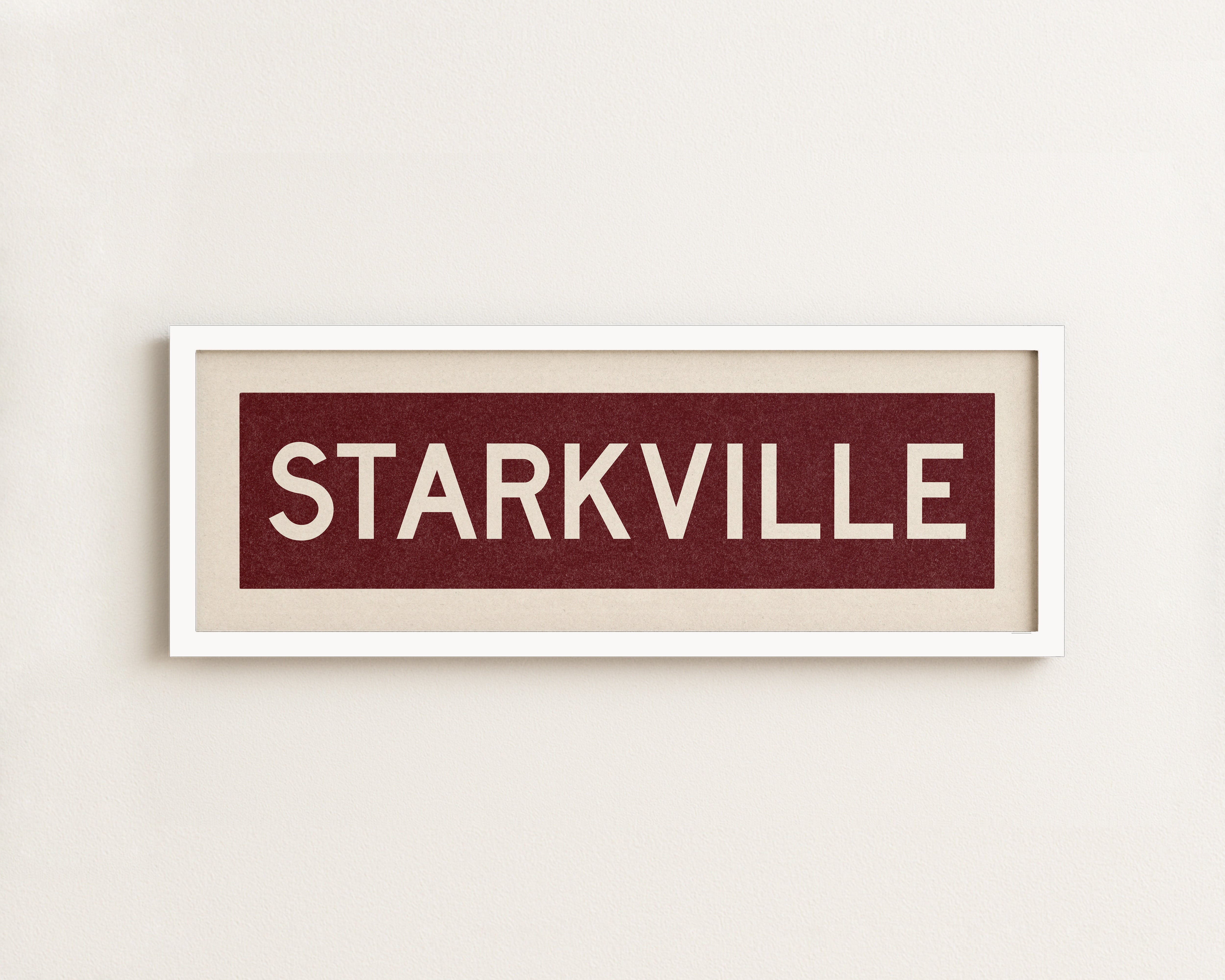 Framed Starkville Maroon Bus Scroll - Tejas Country Club