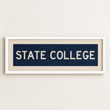 Framed State College Navy Bus Scroll - Tejas Country Club