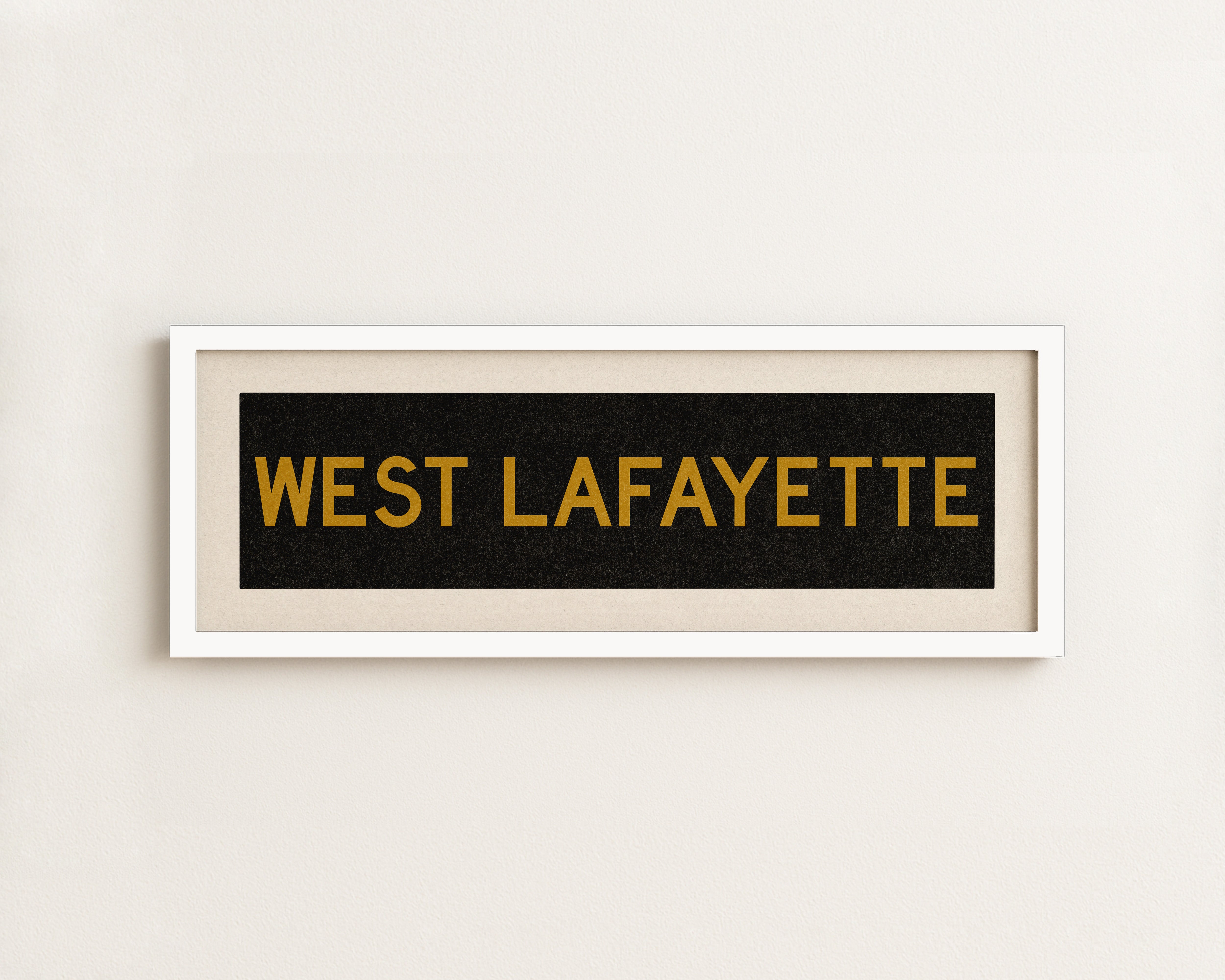 Framed West Lafayette Black and Gold Bus Scroll - Tejas Country Club