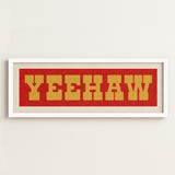 Framed YEEHAW Sign Red & Gold Art Print - Tejas Country Club
