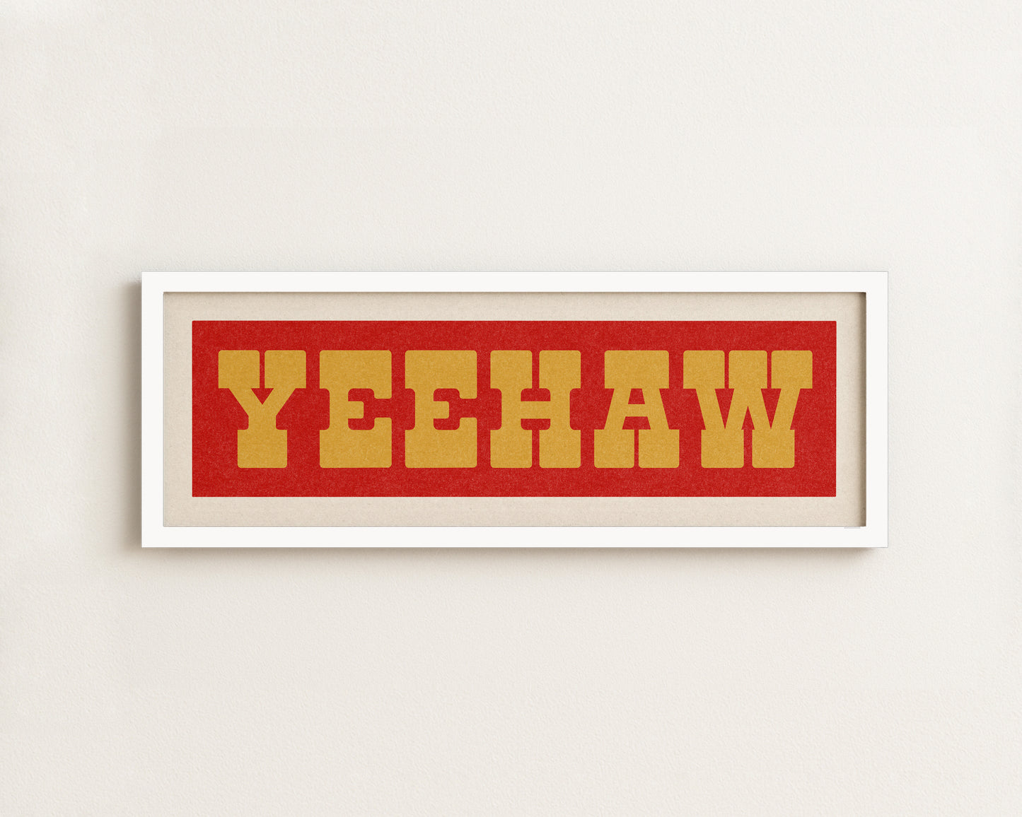 YEEHAW Sign Red & Gold Art Print