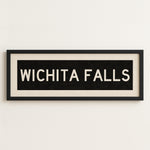 Framed Wichita Falls Bus Scroll Sign - Tejas Country Club
