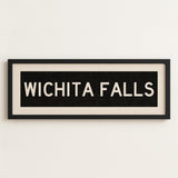 Framed Wichita Falls Bus Scroll Sign - Tejas Country Club