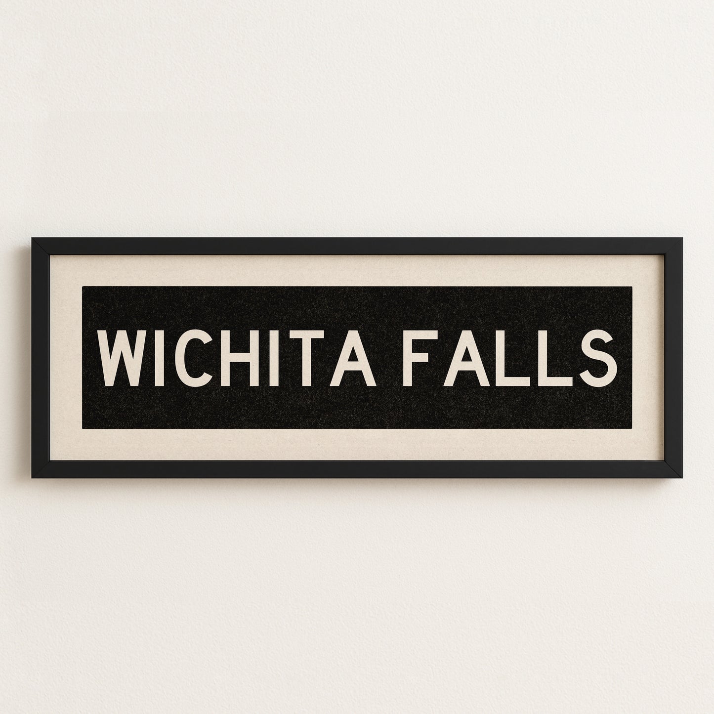 Framed Wichita Falls Bus Scroll Sign - Tejas Country Club