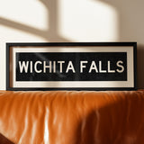Framed Wichita Falls Bus Scroll Sign - Tejas Country Club