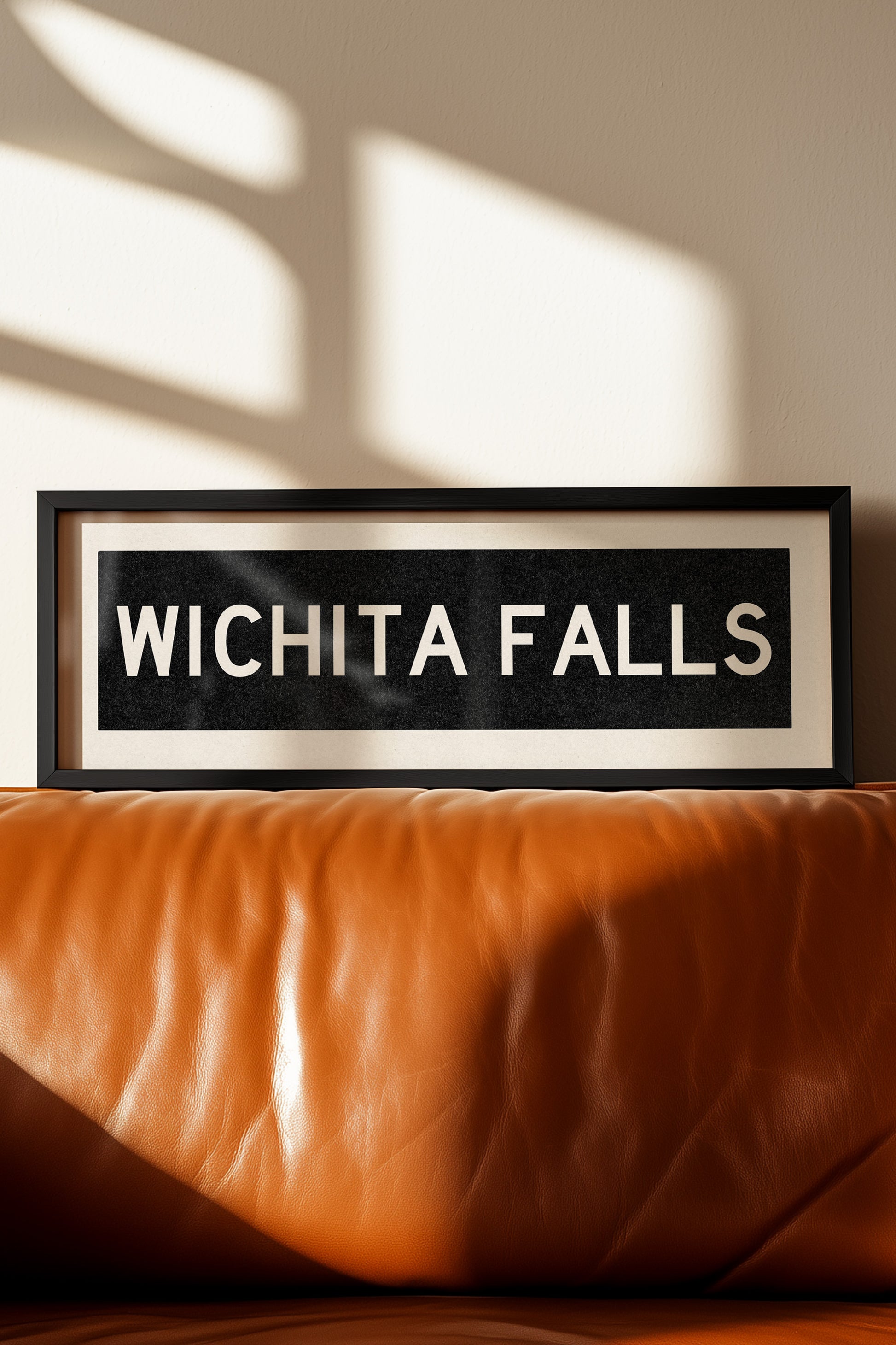 Framed Wichita Falls Bus Scroll Sign - Tejas Country Club