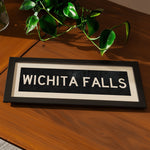Framed Wichita Falls Bus Scroll Sign - Tejas Country Club