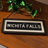 Framed Wichita Falls Bus Scroll Sign - Tejas Country Club