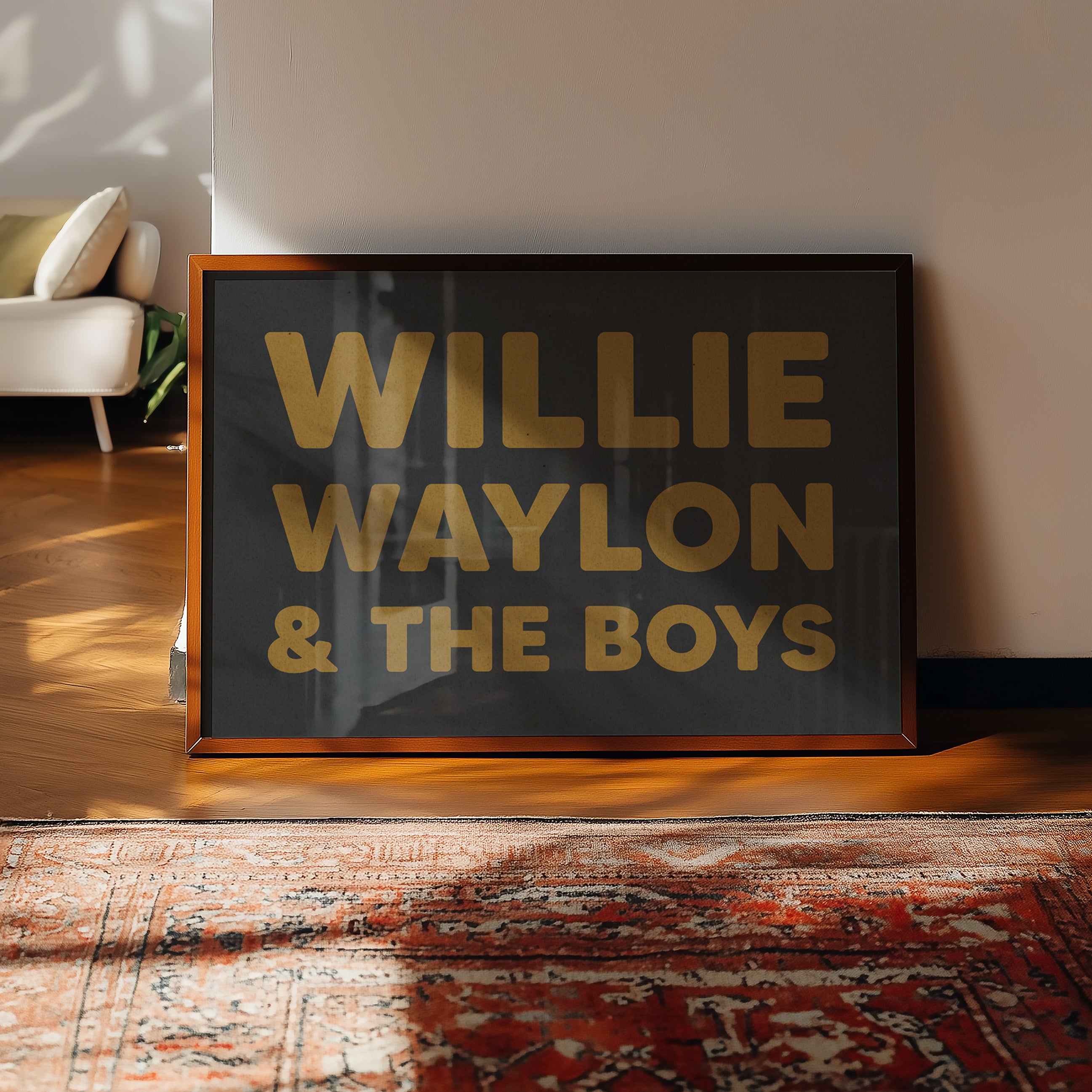 Willie, Waylon, & The Boys Typography Art Print - Tejas Country Club