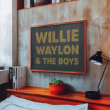 Willie, Waylon, & The Boys Typography Art Print - Tejas Country Club