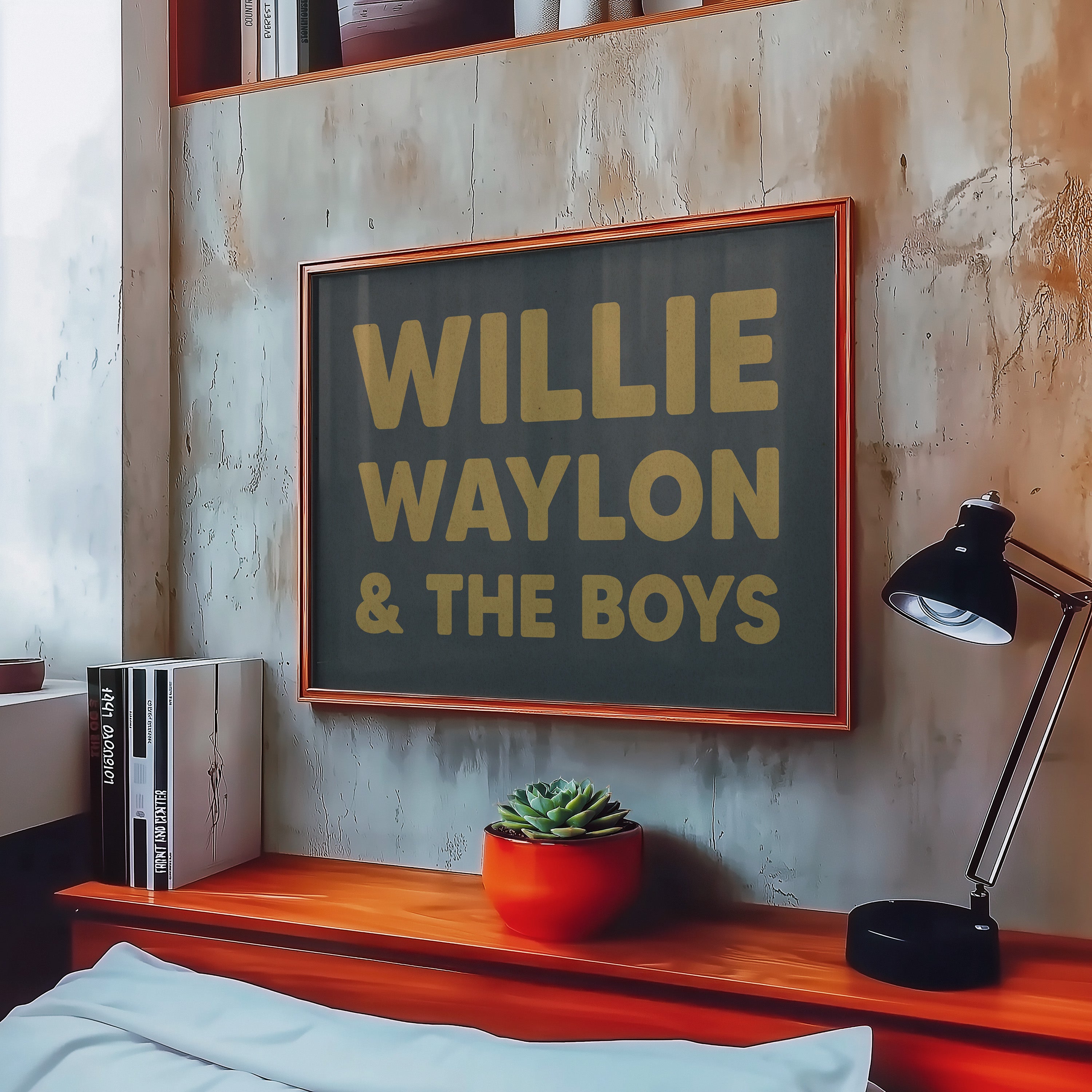 Willie, Waylon, & The Boys Typography Art Print - Tejas Country Club