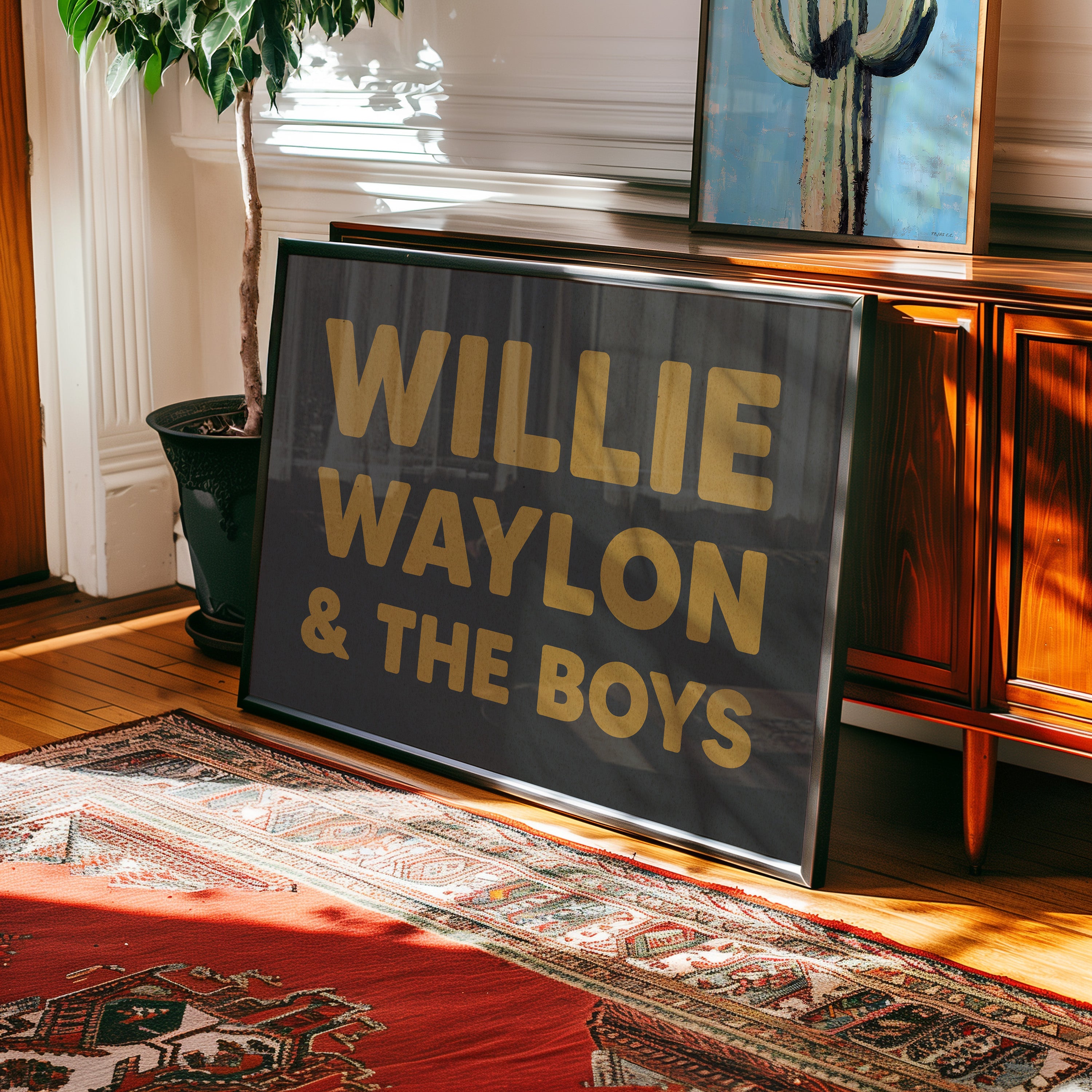 Willie, Waylon, & The Boys Typography Art Print - Tejas Country Club