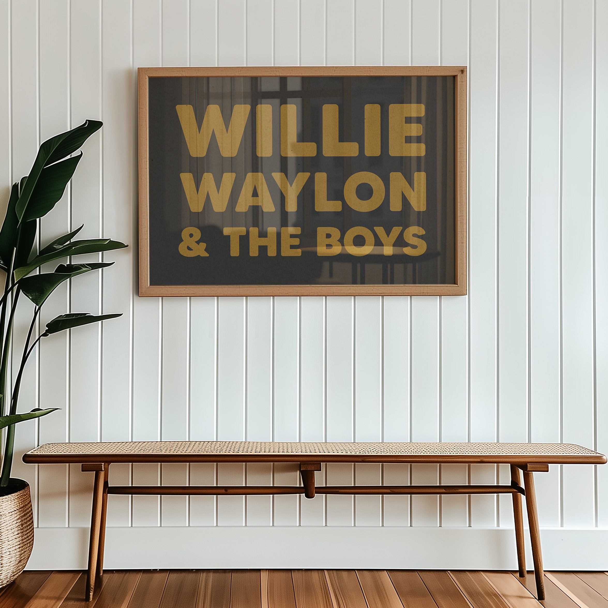 Willie, Waylon, & The Boys Typography Art Print - Tejas Country Club
