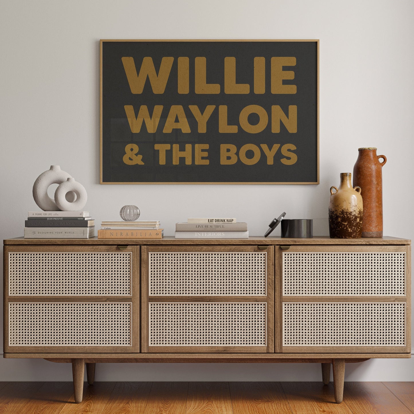 Willie, Waylon, & The Boys Typography Art Print - Tejas Country Club