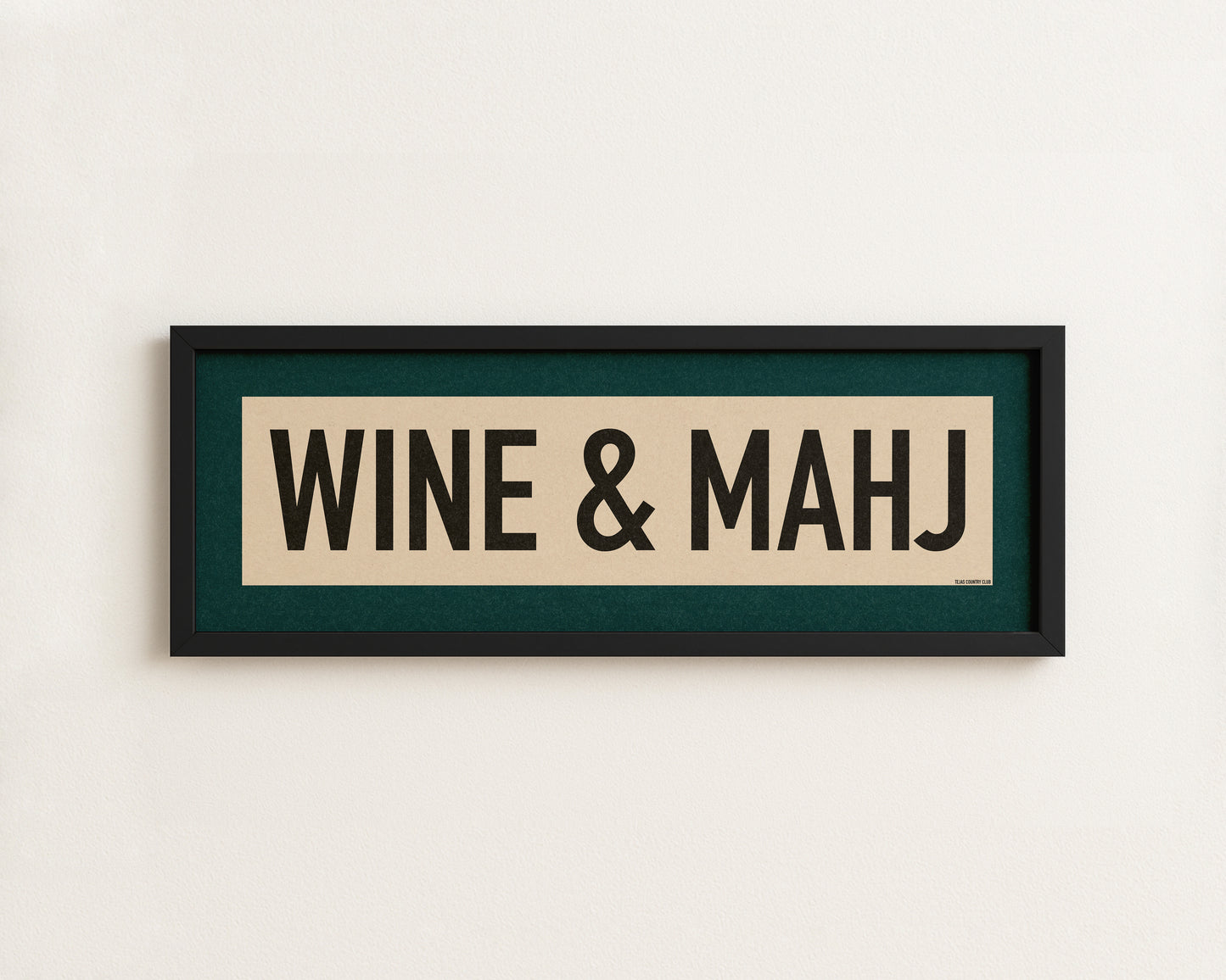 Framed Wine & Mahj Mahjong Art Scroll Sign