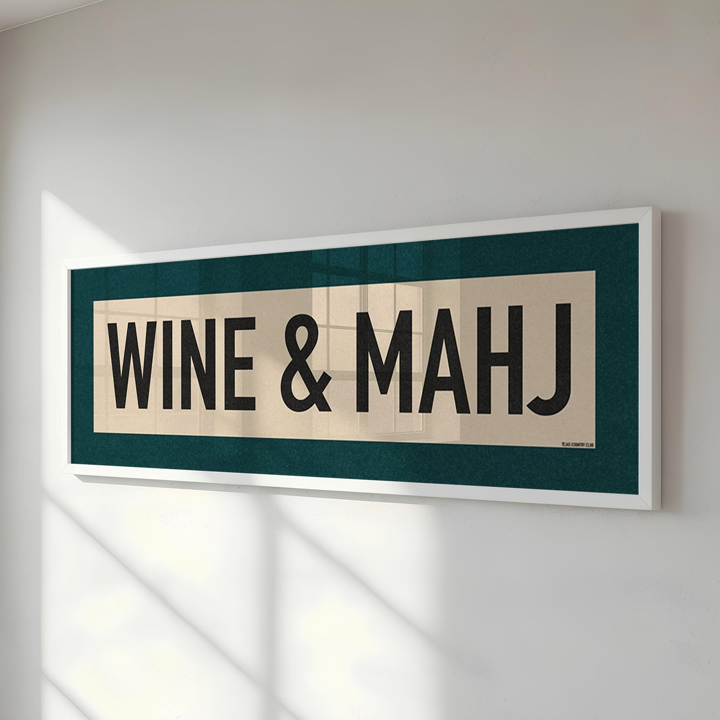 Framed Wine & Mahj Mahjong Art Scroll Sign