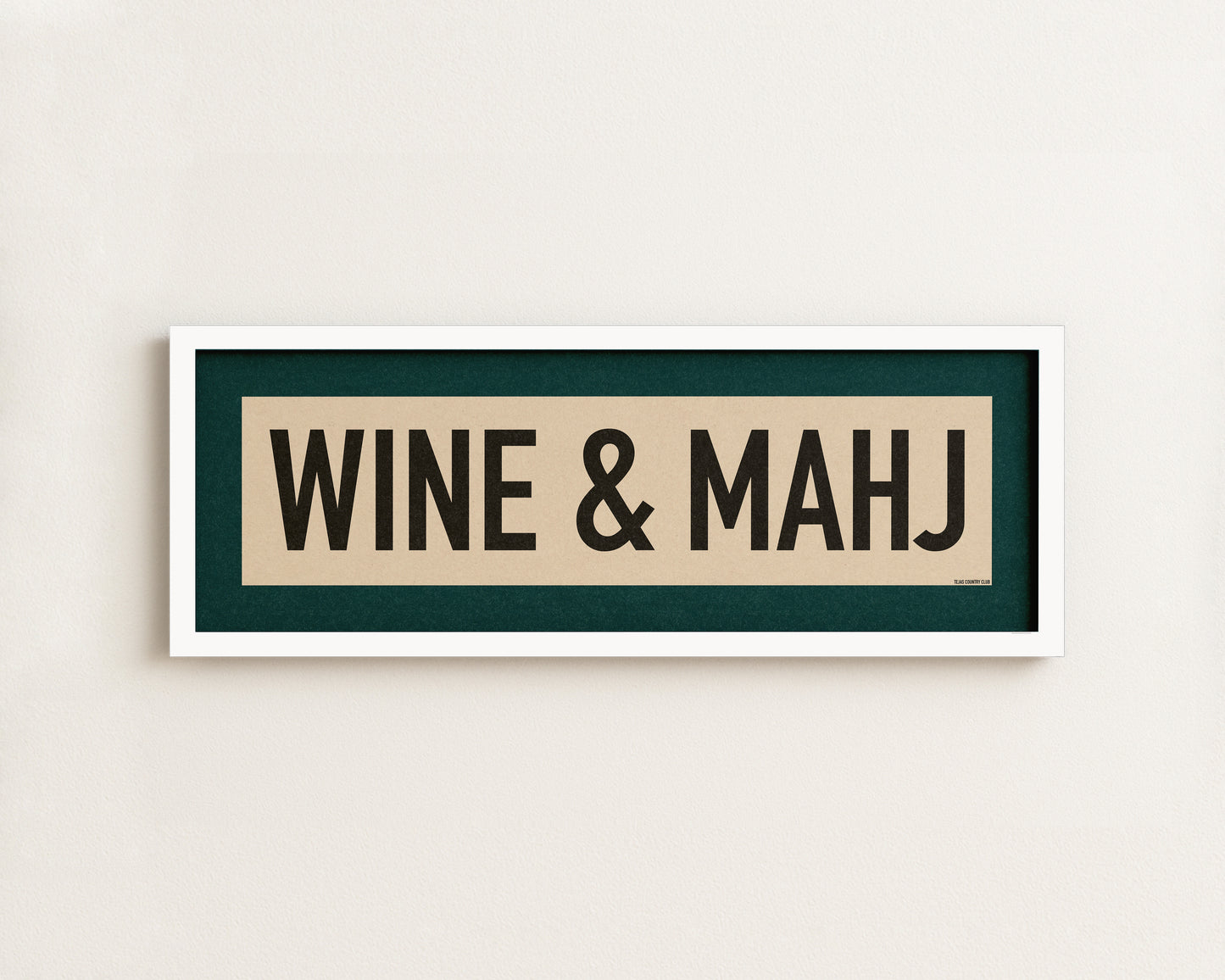 Framed Wine & Mahj Mahjong Art Scroll Sign
