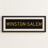 Framed Winston Salem Black & Gold Bus Scroll - Tejas Country Club