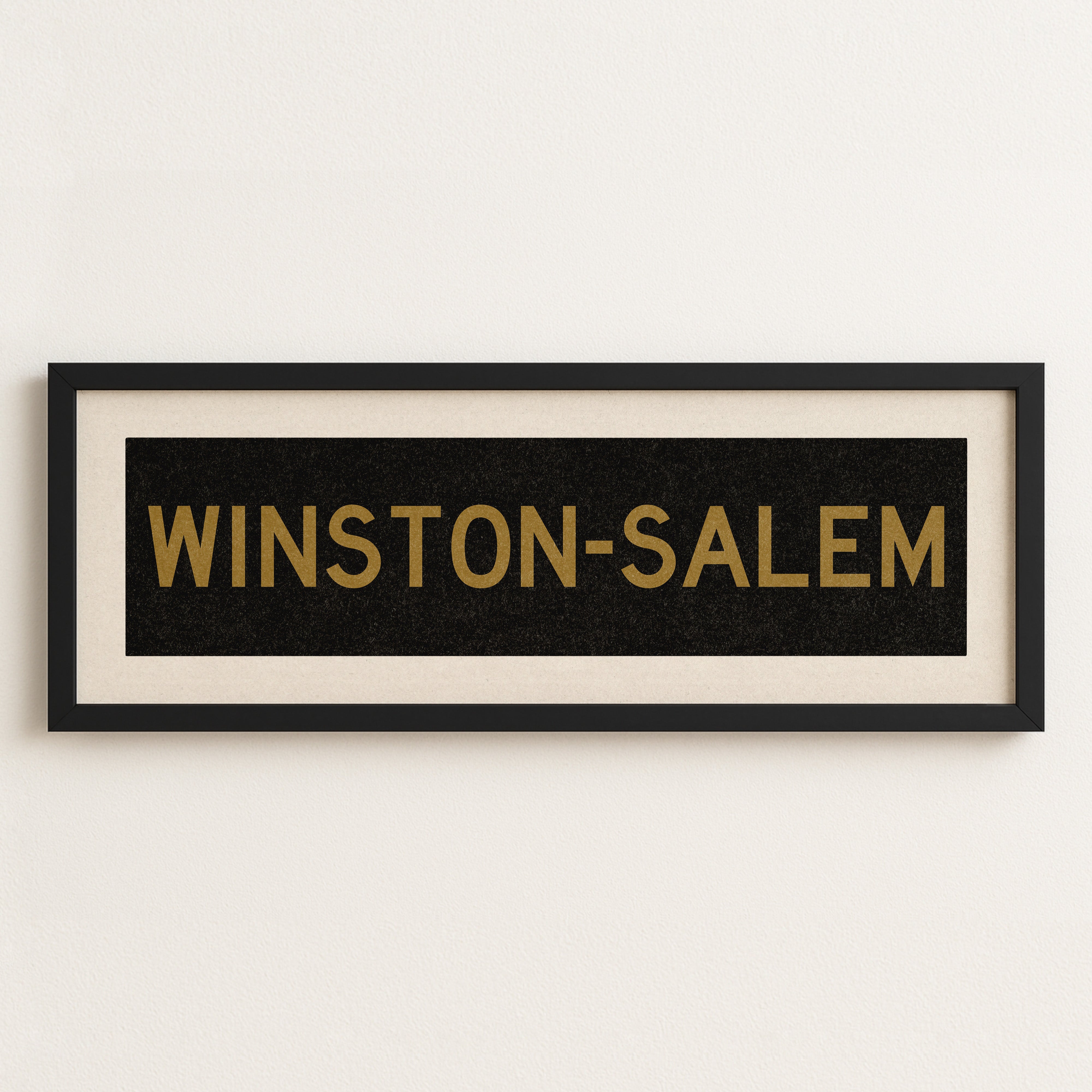 Framed Winston Salem Black & Gold Bus Scroll - Tejas Country Club