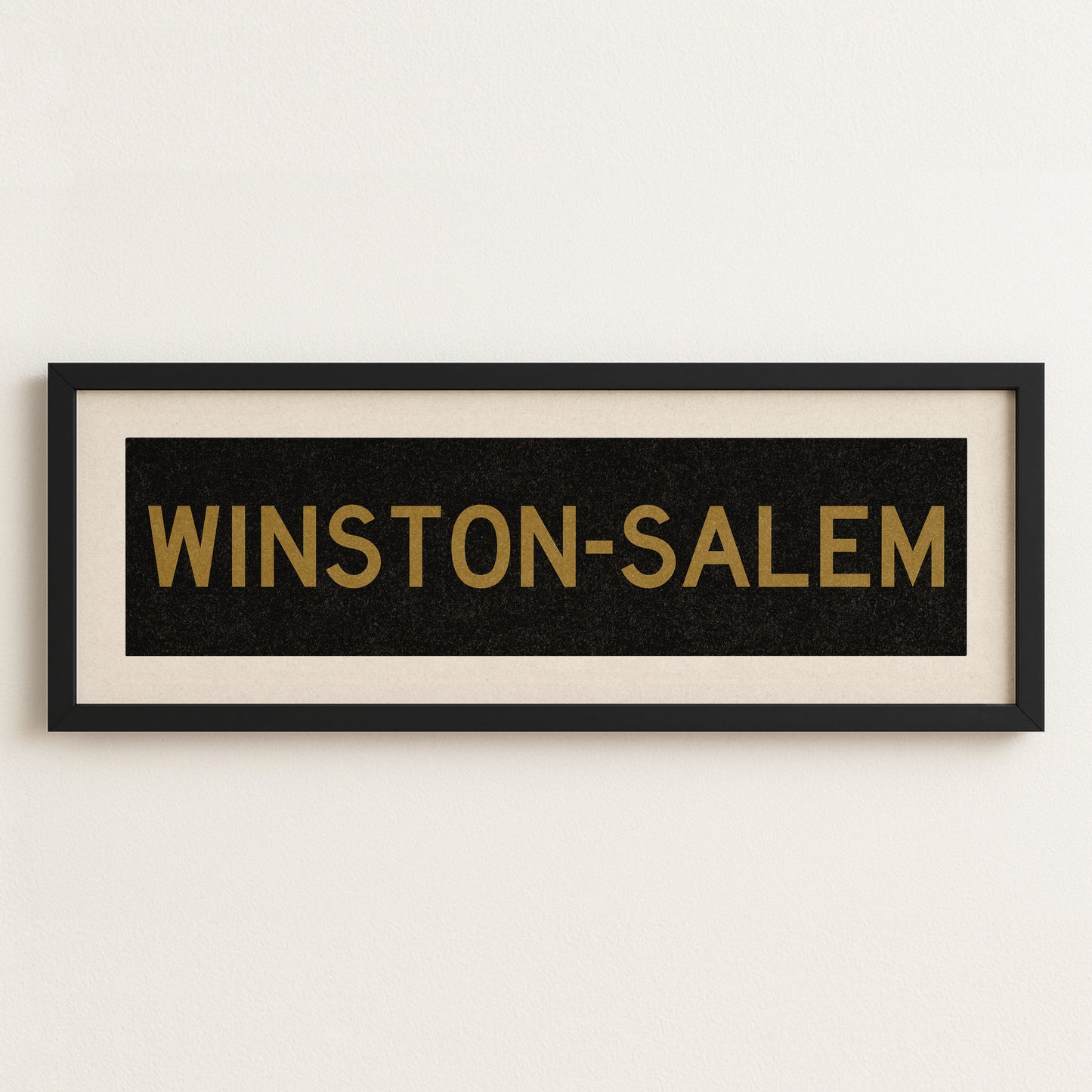 Framed Winston Salem Black & Gold Bus Scroll - Tejas Country Club
