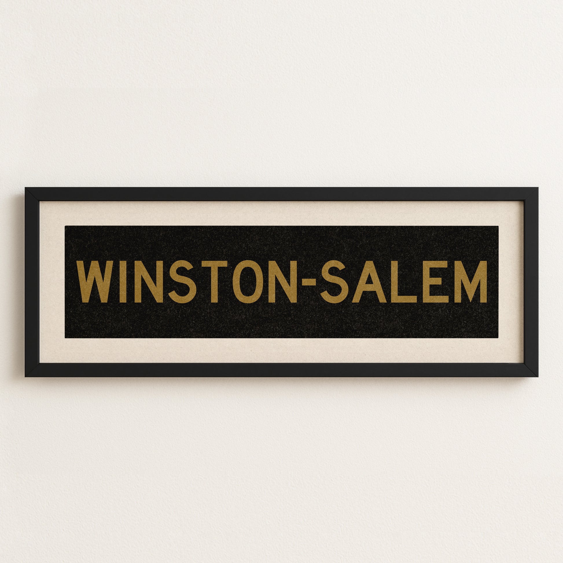 Framed Winston Salem Black & Gold Bus Scroll - Tejas Country Club