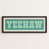 Framed YEEHAW Sign Turquoise & Mint Art Print