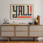 Y'all Typography Art Print - Tejas Country Club
