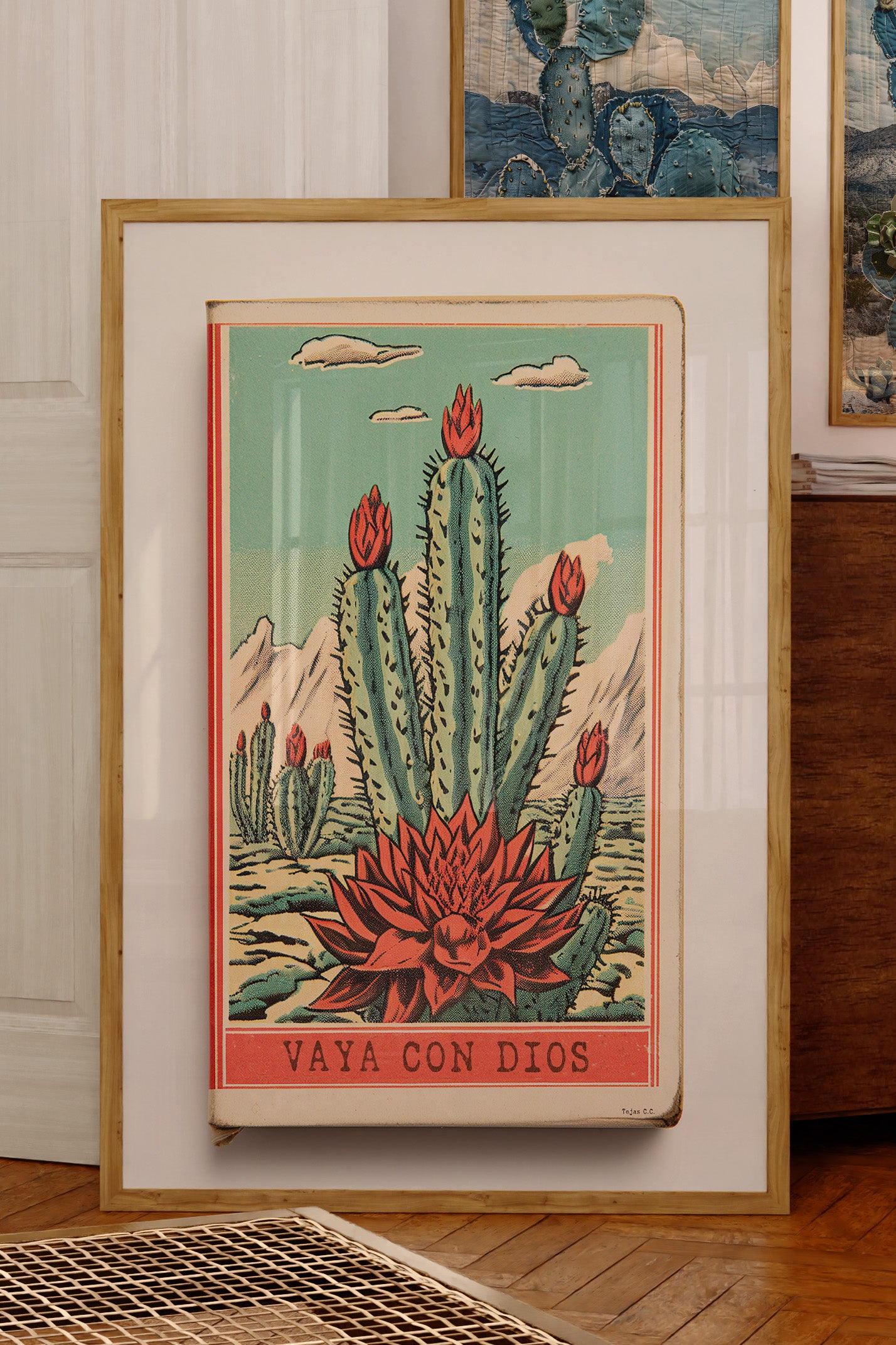 Cactus Landscape Matchbook Vaya Con Dios Art Print - Tejas Country Club
