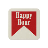 Happy Hour Drink Coaster Cork Back Square Coaster - Tejas Country Club
