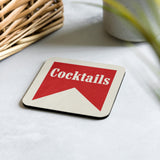 Cocktails Drink Coaster Cork Back Square Coaster - Tejas Country Club