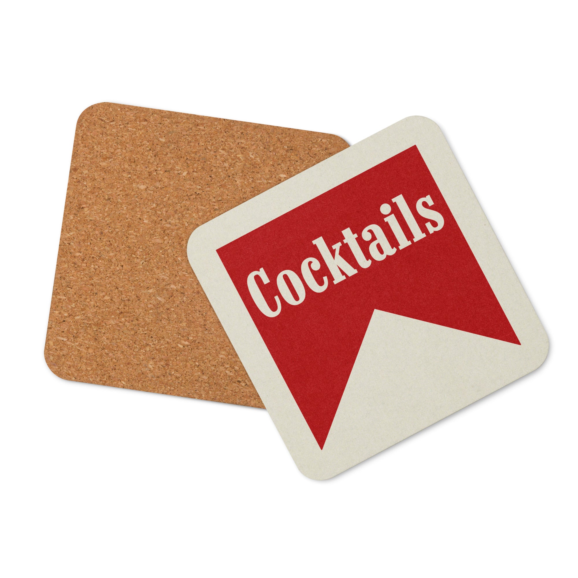 Cocktails Drink Coaster Cork Back Square Coaster - Tejas Country Club