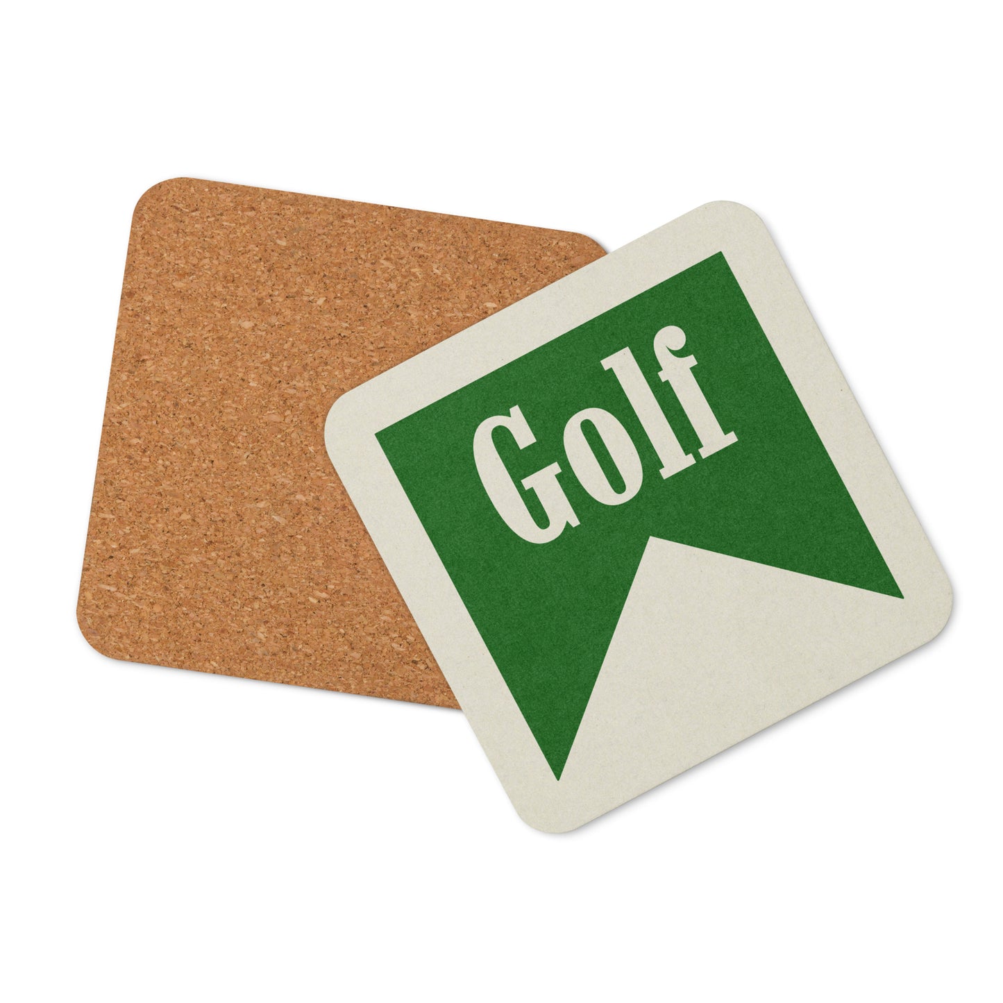 Golf Drink Coaster Cork Back Square Coaster