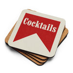 Cocktails Drink Coaster Cork Back Square Coaster - Tejas Country Club